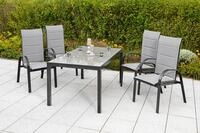 Garten-Essgruppe MERXX "Marini", grau, B:57cm H:110cm T:73cm, Aluminium,...