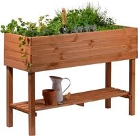 Hochbeet DOBAR, braun, B:40cm H:80cm T:117cm, Holzwerkstoff, Pflanzgef&auml;&szlig;e,