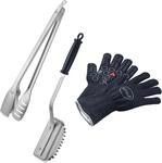 Grillbesteck-Set R&Ouml;SLE "BBQ Premium", silber (schwarz, silberfarben), Edelstahl,