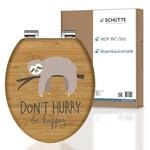 WC-Sitz SCH&Uuml;TTE "Don`t Hurry", braun, B:375cm H:4cm L:435cm, MDF - Mitteldichte