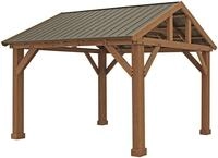 Holzpavillon WESTMANN "Yukon 14x12", beige (braun, grau), B/H/T: 427cm x 330cm x