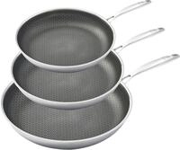 Pfannen-Set HENSSLERS, silber (edelstahlfarben), B:29cm L:50cm &Oslash;:28cm, Pfannen,