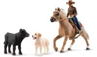 Spielfigur SCHLEICH "FARM WORLD, Westernreiten (42578)", bunt, Spielfiguren, Kinder,