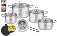 Topf-Set ELO "Excellent", silber (silberfarben), B:35cm H:28cm L:55cm, T&ouml;pfe,