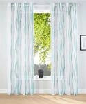 Gardine OTTO HOME "Dimona" Gr. 4, wei&szlig; (wei&szlig;, petrol), B:140cm H:245cm, Voile,