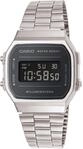 Chronograph CASIO VINTAGE, silber (silberfarben, schwarz), Armbanduhren, Damen,