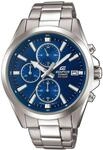 Chronograph CASIO EDIFICE, silber (blau, edelstahlfarben), Armbanduhren, Herren,