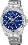 Multifunktionsuhr FESTINA, silber (silberfarben, blau), Armbanduhren, Herren,