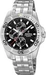 Multifunktionsuhr FESTINA, silber (silberfarben, schwarz), Armbanduhren, Herren,