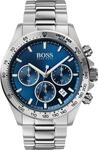 Chronograph BOSS "HERO", silber (silberfarben, blau), Armbanduhren, Herren,