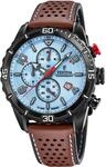 Chronograph FESTINA, blau (braun, hellblau), Armbanduhren, Herren, Chronograph,