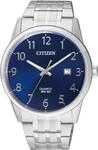 Quarzuhr CITIZEN, silber (silberfarben, blau), Armbanduhren, Herren, Quarzuhr,