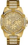 Multifunktionsuhr GUESS "FRONTIER", gold (goldfarben), Armbanduhren, Herren,