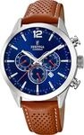 Chronograph FESTINA "Timeless Chronograph", braun (cognacfarben, blau), Armbanduhren,