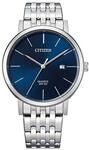 Quarzuhr CITIZEN, silber (silberfarben, blau), Armbanduhren, Herren, Quarzuhr,