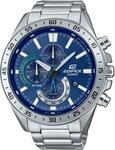 Chronograph CASIO EDIFICE, silber (t&uuml;rkis, blau, edelstahlfarben), Armbanduhren,