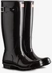 Gummistiefel HUNTER "ORIGINAL TALL GLOSS BOOT", Damen, Gr. 39, schwarz, Synthetik,
