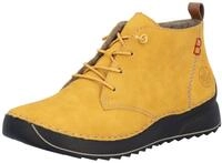 Schn&uuml;rboots RIEKER, Damen, Gr. 41, Textil, gelb, Lederimitat, Schuhe Schn&uuml;rboots,