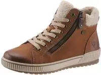 Winterboots REMONTE, Damen, Gr. 41, braun (braun, beige), Leder, Textil, Fellimitat,