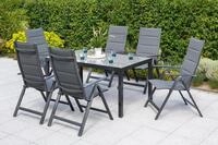 Garten-Essgruppe MERXX "Taviano", grau (anthrazit, anthrazit, grafit), Polyester,