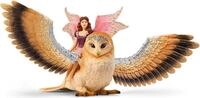 Spielfigur SCHLEICH "BAYALA, Elfe auf Glitzer-Eule V2 (70789)", bunt, Spielfiguren,