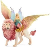 Spielfigur SCHLEICH "BAYALA, Elfe auf gefl&uuml;geltem L&ouml;we (70714)", bunt,