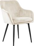 Armlehnstuhl SALESFEVER "Komfortabler Esszimmerstuhl mit Stil", beige (creme,