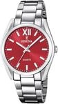 Quarzuhr FESTINA "Boyfriend Collection", silber (silberfarben, rot), Armbanduhren,