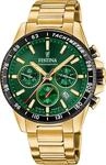 Chronograph FESTINA "Timeless Chronograph", gold (goldfarben, gr&uuml;n), Armbanduhren,