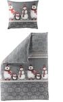 Bettw&auml;sche BIERBAUM "Wichtel", schneemann grau, B/L: 135cm x 200cm, 1 Stk., 1 Stk.,