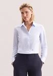 Hemdbluse SEIDENSTICKER, Damen, Gr. 4XL (48), blau (hellblau gestreift), 100%