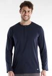 Langarmshirt TOM TAILOR "Cansas", Herren, Gr. 48S, blau (blau, dunkel, uni), Single