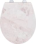 WC-Sitz WENKO "White Marble", rosa (rosa, beige, silberfarben), B:38cm L:44,5cm,