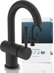 Waschtischarmatur SCH&Uuml;TTE "CORNWALL", schwarz, B:20cm H:6,5cm T:30cm, Messing,