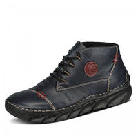 Schn&uuml;rboots RIEKER, Damen, Gr. 39, blau (nachtblau), Lederimitat, Schuhe