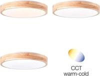 BRILLIANT LED Deckenleuchte "Slimline", braun (holzfarben), 1, &Oslash; 34cm H: 7cm, 1