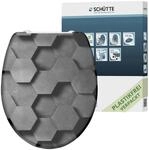WC-Sitz SCH&Uuml;TTE "Grey Hexagons", grau (grau, anthrazit, grau), B:375cm H:4cm