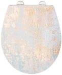 WC-Sitz WENKO "Agate", rosa (grau, ros&eacute;, silberfarben), B:38cm L:44,5cm, Edelstahl,