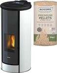 Pelletofen FREEPOINT "BREEZE", wei&szlig; (wei&szlig;, schwarz), Kamin&ouml;fen, Pelletofen, Stahl,