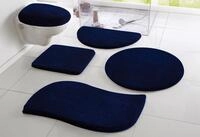 Badematte OTTO HOME "Merida, Badvorleger, Badezimmer Teppich" Gr. 80, blau (marine),