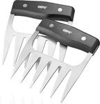 Fleischgabel GEFU "BBQ", silber (silberfarben, schwarz), B:10,5cm, Edelstahl,