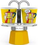 Espressokocher BIALETTI "Mini Express Lichtenstein", gelb (aluminiumfarben, gelb),