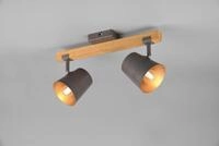 TRIO LEUCHTEN Deckenstrahler "Bell", grau (nickelfarben), 2, H: 23,2cm, 1 Stk.,