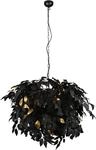 REALITY LEUCHTEN Kronleuchter "Leavy", schwarz (schwarz gold), 4, &Oslash; 70cm H: 150cm, 1