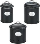 Vorratsdose WENKO "Modell Nero", silber (schwarz, silberfarben), B:18,7cm H:21cm