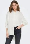 Longbluse ONLY "ONLTHYRA OVERSIZED SHIRT NOOS WVN", Damen, Gr. S, wei&szlig; (cloud