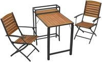 Balkonset MERXX "Santorin", grau (graphit, natur), Aluminium, Massivholz,