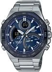 Smartwatch CASIO EDIFICE, bunt (dunkelblau, silberfarben, silberfarben, blau),