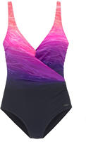 Badeanzug LASCANA, Damen, Gr. 44, Cup C, blau (marine, pink), Polyamid, Farbverlauf,