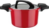 Dampfgartopf GSW "Gourmet", rot, H:16cm &Oslash;:24cm, T&ouml;pfe, Dampfgartopf, Dampfkochtopf